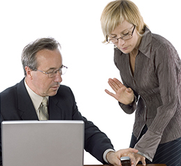 Stock photo of a male and female employer