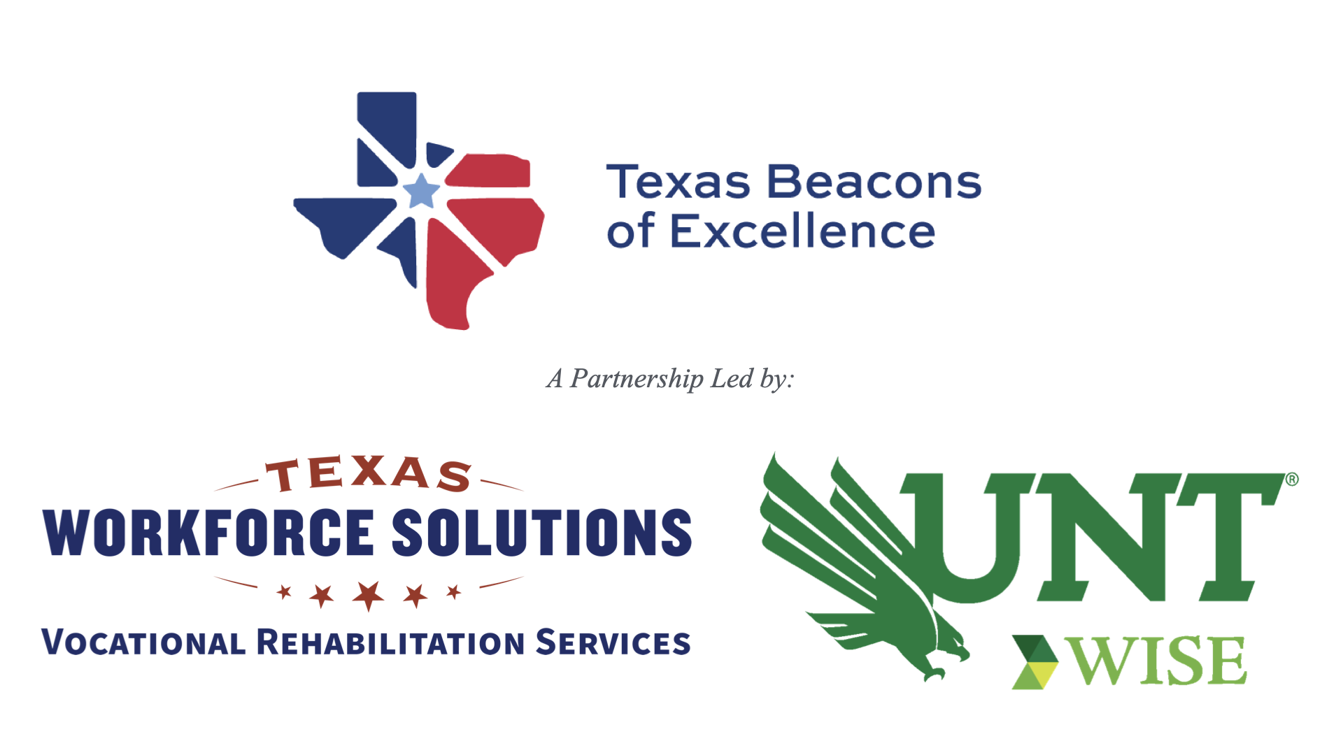 Texas Beacons of Excellence a partnership led by Texas Workforce Solutions and UNT WISE